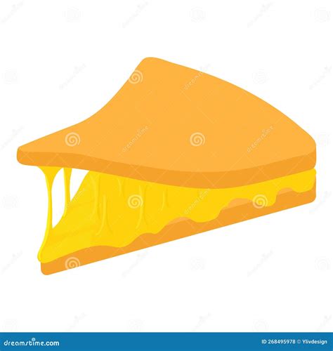 grilled cheese icon isometric vector hot homemade mozzarella cheese sandwich stock vector