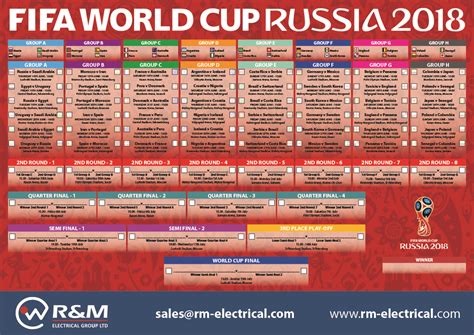 Uefa euro 2021 schedule in ist, fixtures pdf in indian time: FIFA World Cup 2018 Wall Planner | R&M Electrical Groiup Ltd