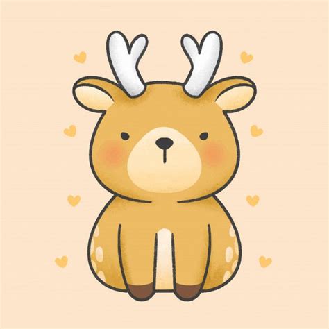 Are you searching for cute reindeer png images or vector? Cute Reindeer Sitting Cartoon Hand Drawn Style | สัตว์ ...