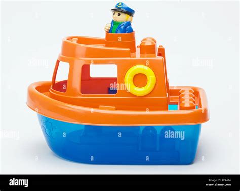 Colourful Plastic Toy Boat Stock Photo Alamy