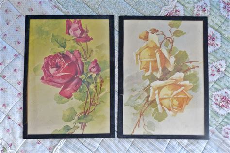 Pair Of Vintage Floral Prints Catherine Klein Vintage Roses Etsy Uk
