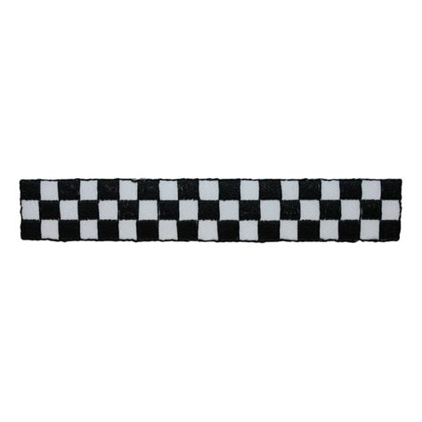 Id 1454 Checkered Flag Strip Patch Racing Finish Embroidered Iron On