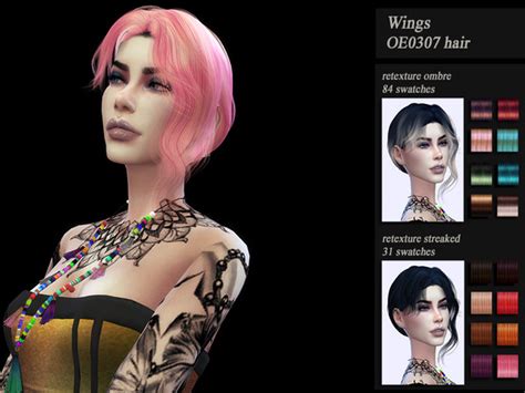 Wings Oe0307 Female Hair Recolor By Honeyssims4 At Tsr Sims 4 Updates