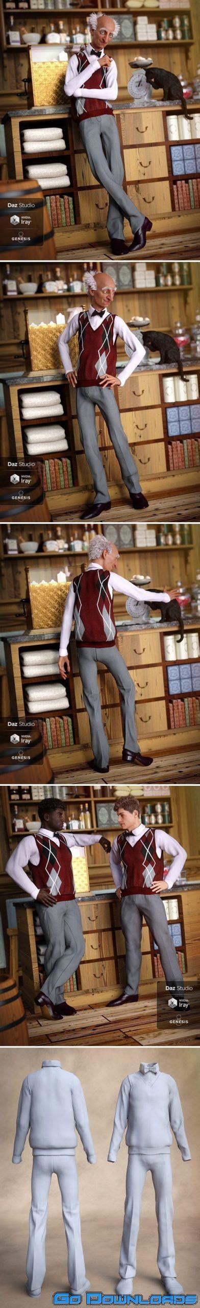 Daz3d Sweater Vest Outfit For Genesis 8 Male S 000157 Free Download