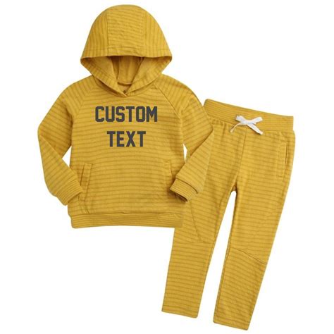 Kids Personalized Hoodie Set Custom Mustard Yellow Hoodie And Etsy