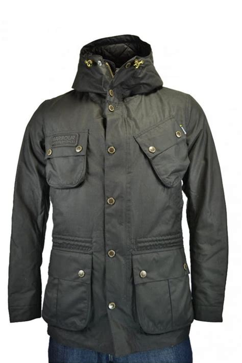 Barbour Fog Parka Waxed Jacket Black Clothing From Michael Stewart