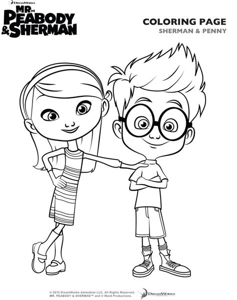 Insist on using crayons over watercolor, as the latter may be difficult to. Coloring • Penny & Sherman | Mr. Peabody & Sherman | March ...
