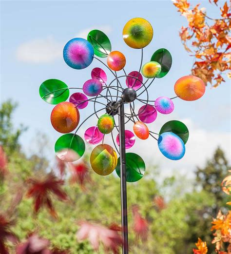 Over Six Feet Tall This Kaleidoscope Metal Wind Spinner