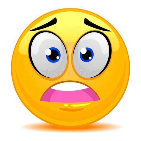 Smiley Emoticon Scared Face Ilustración Del Vector Emoticonos Emojis