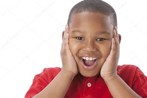 Image Of African American Surprised Little Boy Stock Photo By ©jbryson
