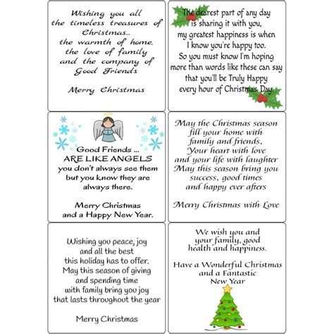 Peel Off Christmas Verses Set 1  Sticky Verses for Handmade Cards