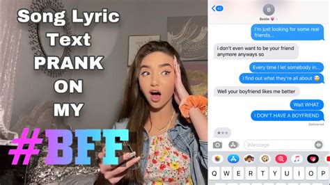 Song Lyric Text Prank On My Best Friend This Was A Mistake Youtube