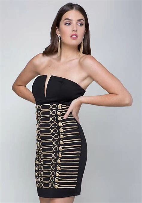 Top Quality Ladies Sexy Straples Black Bandage Dress 2018 Knitted