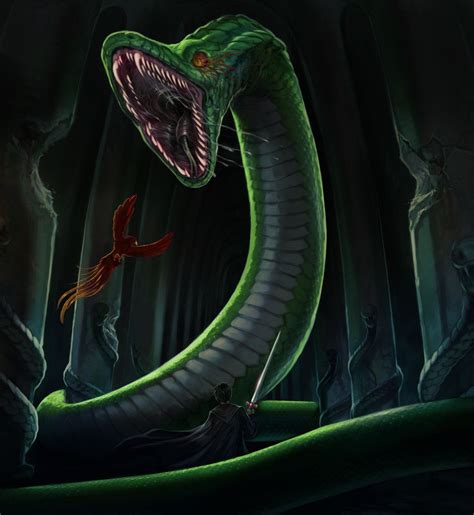 A Large Green Snake With Its Mouth Open