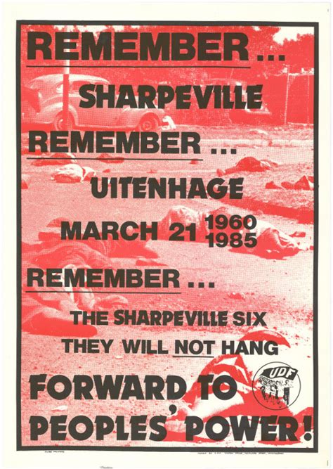 President jacob zuma will address this year's human rights day celebrations at the. Poster commemorating Sharpeville 2, 1985 | South African ...