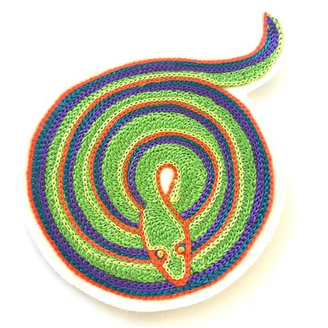 Snake Chainstitch Patch Chain Stitch Embroidered Patches Patches