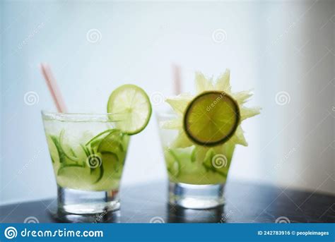 Keep Cool This Summer Two Beverages In Glasses Decorated With
