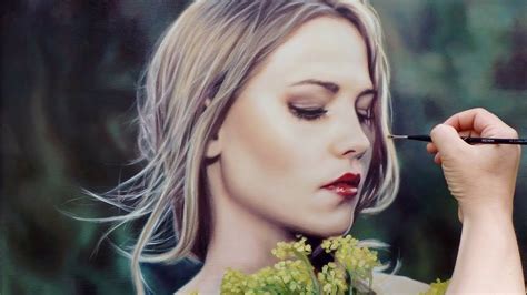Oil Painting Portrait Demo Realistic Art Video Woman Flowers