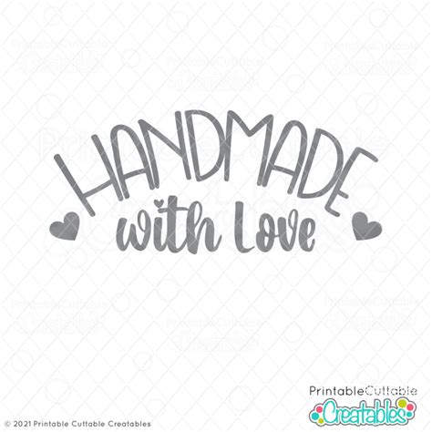 Handmade with Love Free SVG File for Cricut & Silhouette