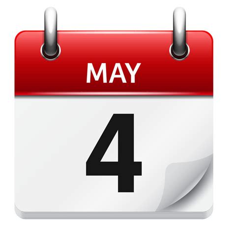 May 4 Flat Daily Calendar Icon Date And Vector 8067187 Livingston