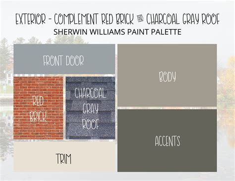 Exterior Paint Colors For Red Brick And Gray Roof Exterior Etsy