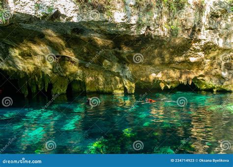 Grand Cenote One Of The Most Famous Cenotes In Mexico Stock Image