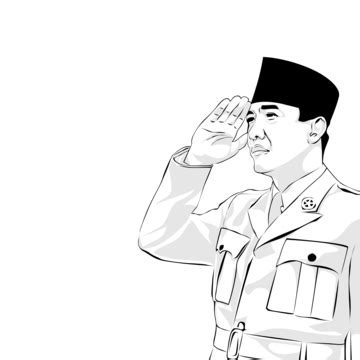 Soekarno President Of Indonesia Soekarno Hero Line Art Png And