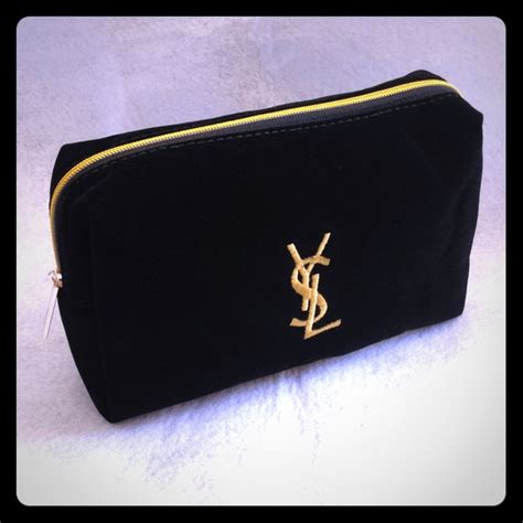 Yves Saint Laurent - YSL black velvet makeup bag clutch ...
