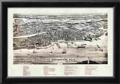 St Augustine Fl 1885 Vintage City Maps Restored City Maps