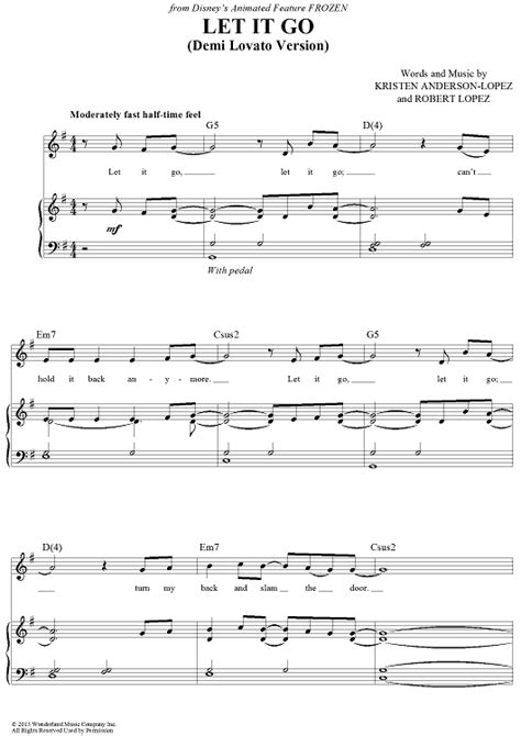 Let it go demi lovato numbered musical notation preview. Let it Go | Music writing, Sheet music, Piano music