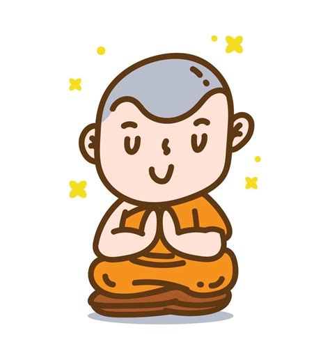Pose De Méditation De Moine Bouddhiste En Assis Illustration