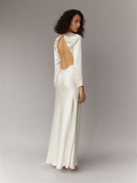Safiya 2023 long sleeve backless wedding dress FÉKIH