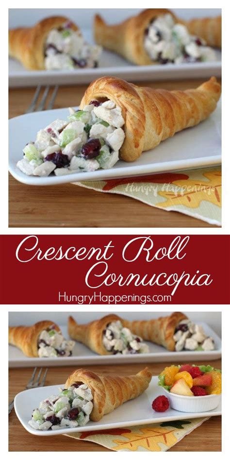 Crescent Roll Cornucopia With Cranberry Turkey Salad Hungryhappenings