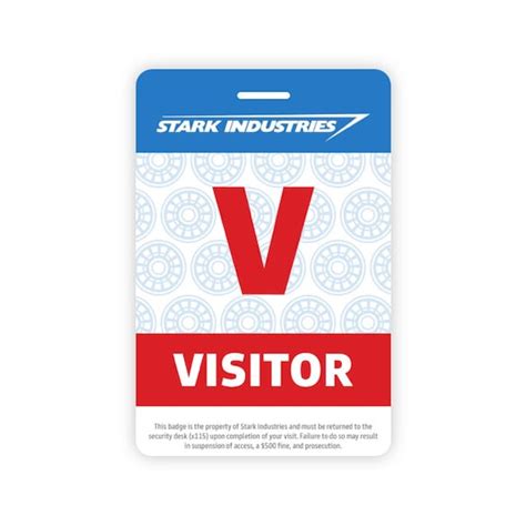 Stark Industries Visitor Badge Etsy