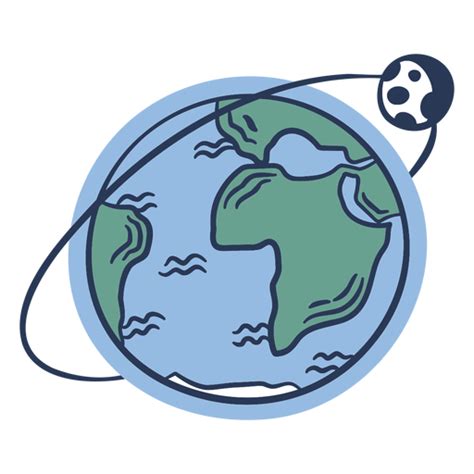 Earth With Moon Orbit Doodle Png And Svg Design For T Shirts