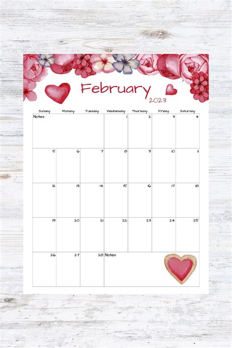 Fillable Editable February Calendar February Instant Download Etsy