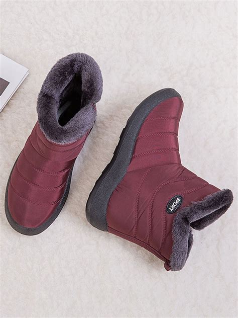 Cvlife Ladies Fur Lined Ankle Snow Boots Womens Snug Grip Sole Winter