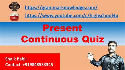 Identify specific points that need review. Grammar Quiz Online | Present Continuous Quiz - Learn ...