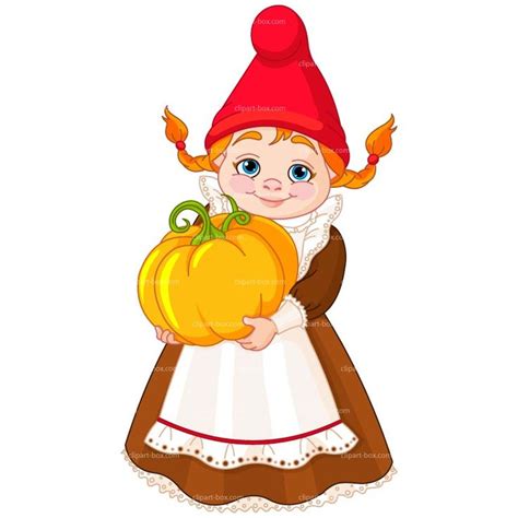 Gnome Art Clipart Gnome Lady With Pumpkin Royalty Free