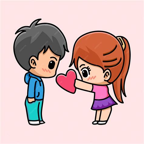 Cartoon Boyfriend And Girlfriend Holding Hands