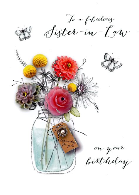 Push it now as you read this text. Sister-In-Law Birthday Embellished Greeting Card | Cards