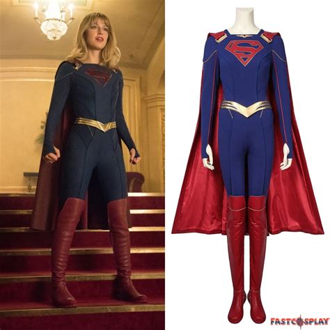Fashion Supergirl Kara Zor El Cosplay Jumpsuit With Cloak Supergirl