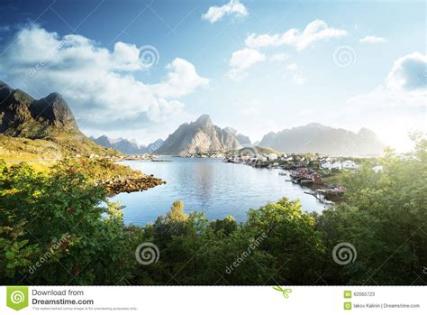 Reine Village Lofoten Islands Norway Stock Image Image Of Nordland