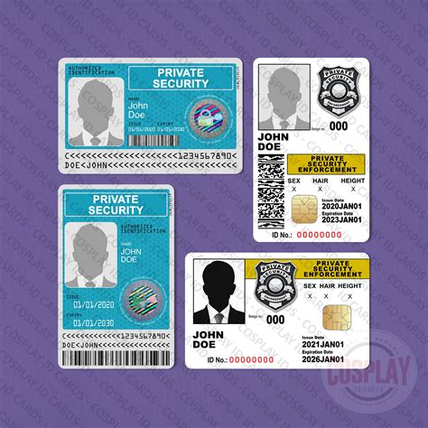 Private Security Enforcement Id Card With Real Hologram Or Etsy Uk