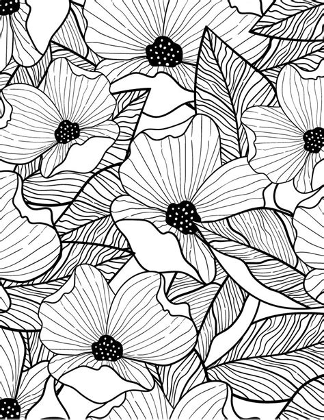 Bouquet De Fleurs Coquelicot Coloriage Difficile Plant Drawing Flower