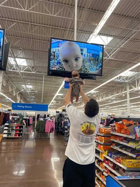 Dad And Baby Go Viral After They Pose For Security Camera At Walmart