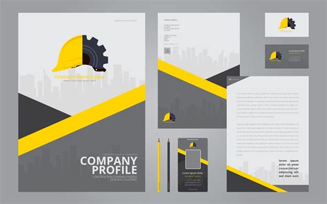 Construction Company Profile Template Vector Art Icons And Graphics