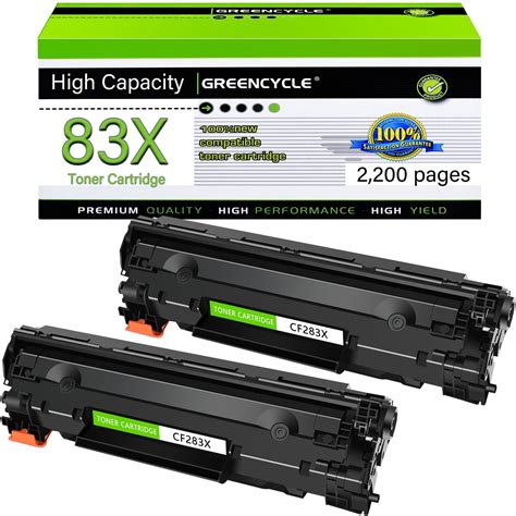 GREENCYCLE 2 Pack Compatible For HP 83X CF283X Black Toner Cartridge