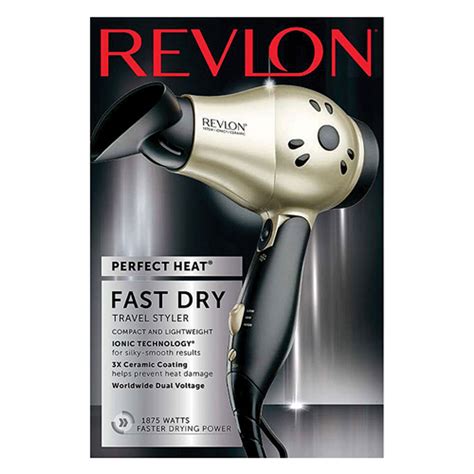 Revlon 1875 Watt Perfect Heat Fast Dry Compact Travel Hair Dryer