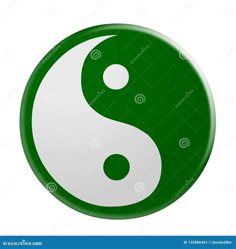 3d Green Yin And Yang Symbol Illustration Isolated Stock Illustration